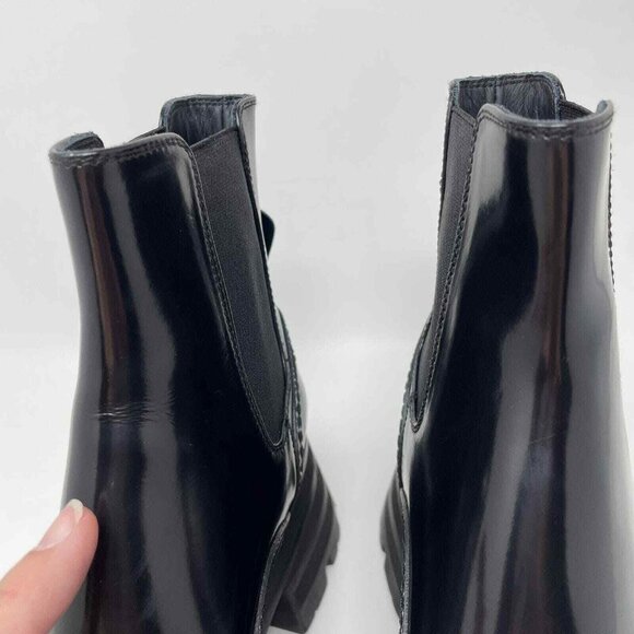 Alexander McQueen Wander Chelsea Boots Womens IT 40 US 10 Black Leather Platform - Picture 6 of 10